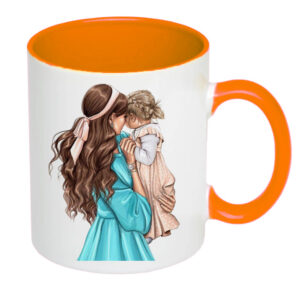Чашка з принтом, друк макету «Фея хрещена ось моя справжня чарівниця» (колір помаранчевий) 16510