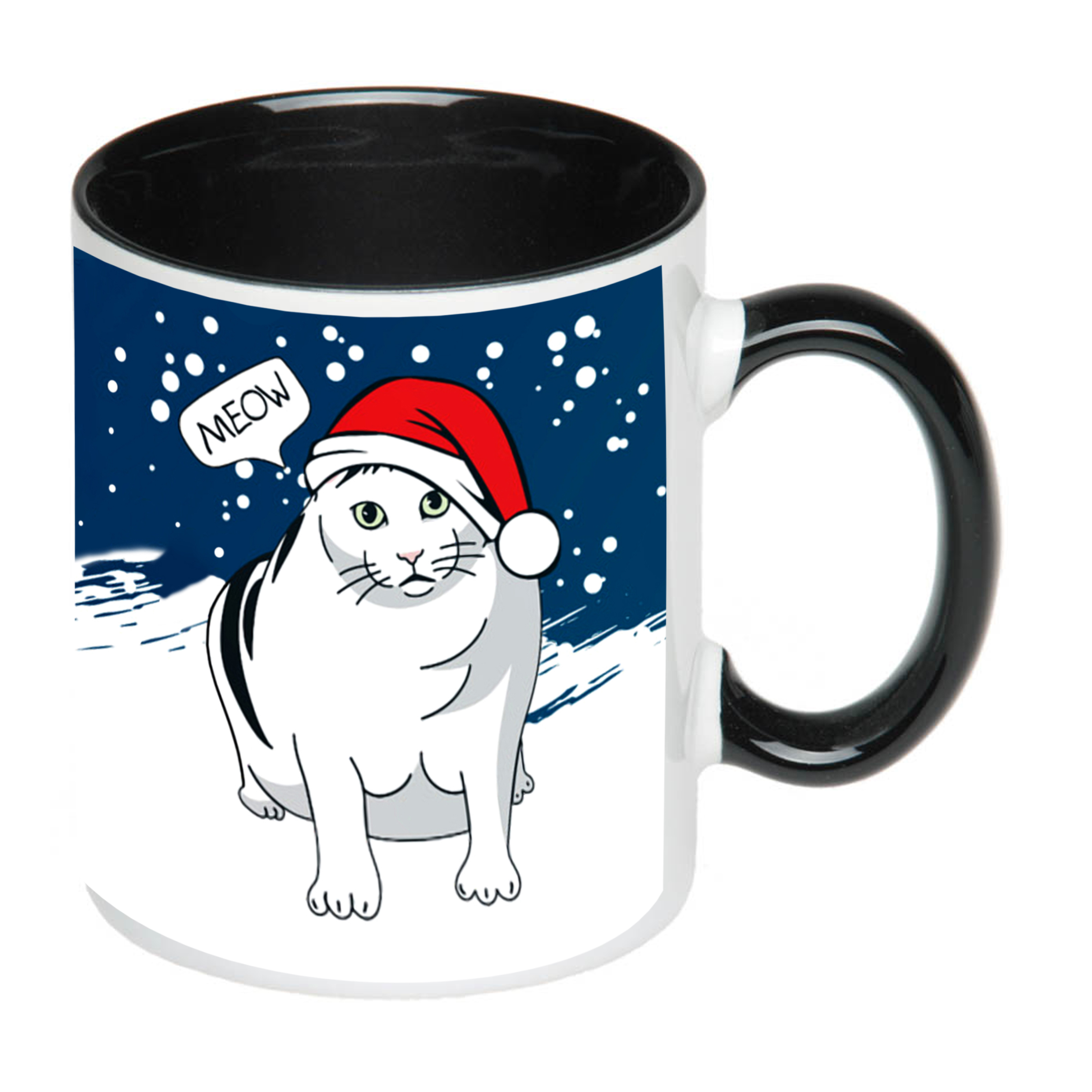 Чашка з принтом, друк макету "Кіт Бендер" / Кружка новорічна з символом року