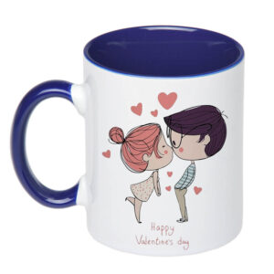 Чашка з принтом «З днем Святого Валентина (Happy Valentine’s day)» (колір синій)(17342)