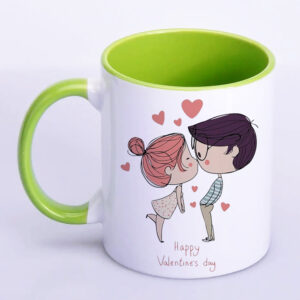 Чашка з принтом «З днем Святого Валентина (Happy Valentine’s day)» (колір салатовий)(17344)
