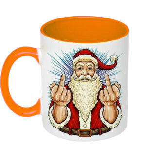 Чашка з принтом «Санта Fuck»(колір помаранчевий)(17089)