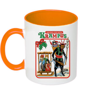 Чашка “Крампус” / Кружка новорічна зі злим Сантою (колір помаранчевий)(17061)