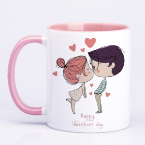 Чашка з принтом «З днем Святого Валентина (Happy Valentine’s day)» (колір рожевий)(17346)