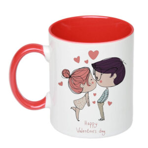 Чашка з принтом «З днем Святого Валентина (Happy Valentine’s day)» (колір червоний)(17347)