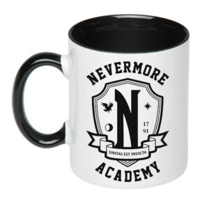 Чашка з принтом «NEVERMORE ACADEMY» (колір чорний)(17716)