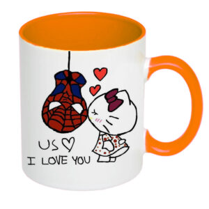 Чашка з принтом «Us, I love you» (колір помаранчевий)(17747)