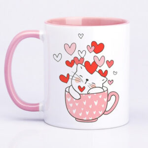Чашка з принтом «Love you» (колір рожевий)(17523)