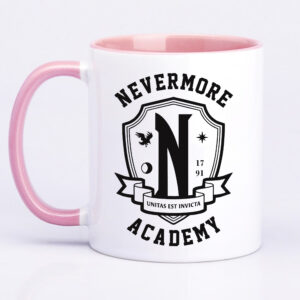 Чашка з принтом «NEVERMORE ACADEMY» (колір рожевий) (17721)