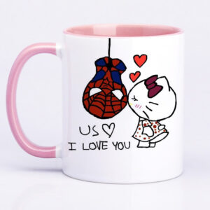 Чашка з принтом «Us, I love you» (колір рожевий)(17748)