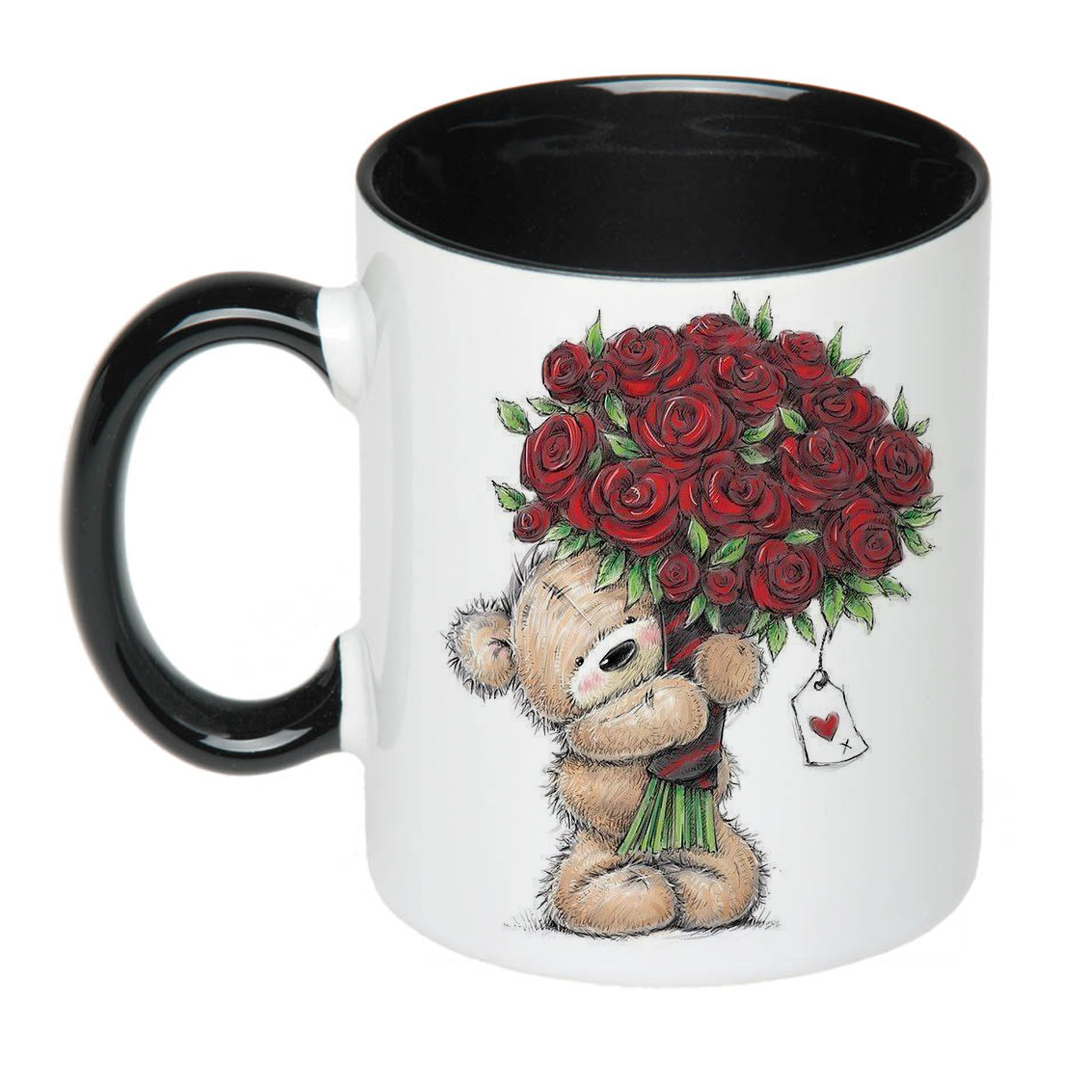 Чашка з ведмедиком і квітами