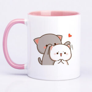Чашка з котиками/ Кружка коханому (колір рожевий)(17319)