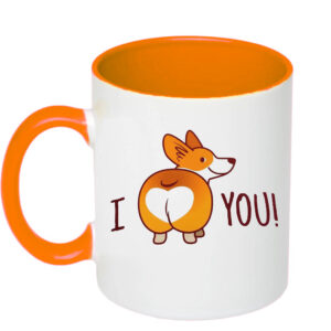 Чашка з принтом “I love you” (колір помаранчевий) (17924)