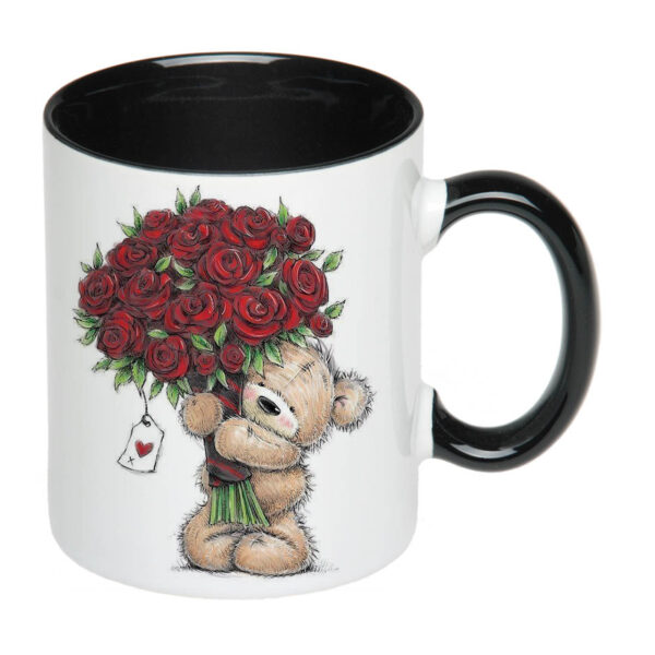 Чашка з ведмедиком і квітами