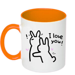 Чашка з принтом “I love you”(колір помаранчевий) (18728)